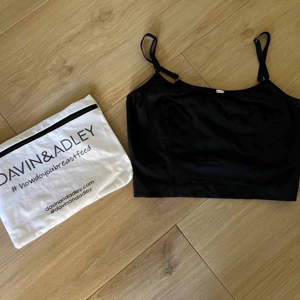 Davin & Adley Amelia Pumping & Nursing Crop Cami 2.0 XL / Black